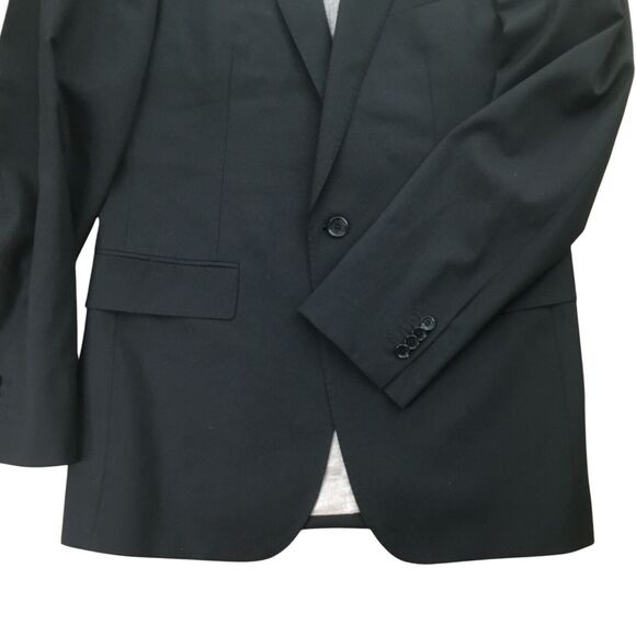 Banana Republic Blazer Jacket 38R Black Wool Vitale Barberis Canonico Super 120s - Picture 4 of 14